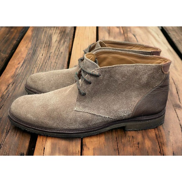 JOHNSTON & MURPHY Copeland Brown Suede Leather Crepe Chukka Boots Mens 13 Fast
